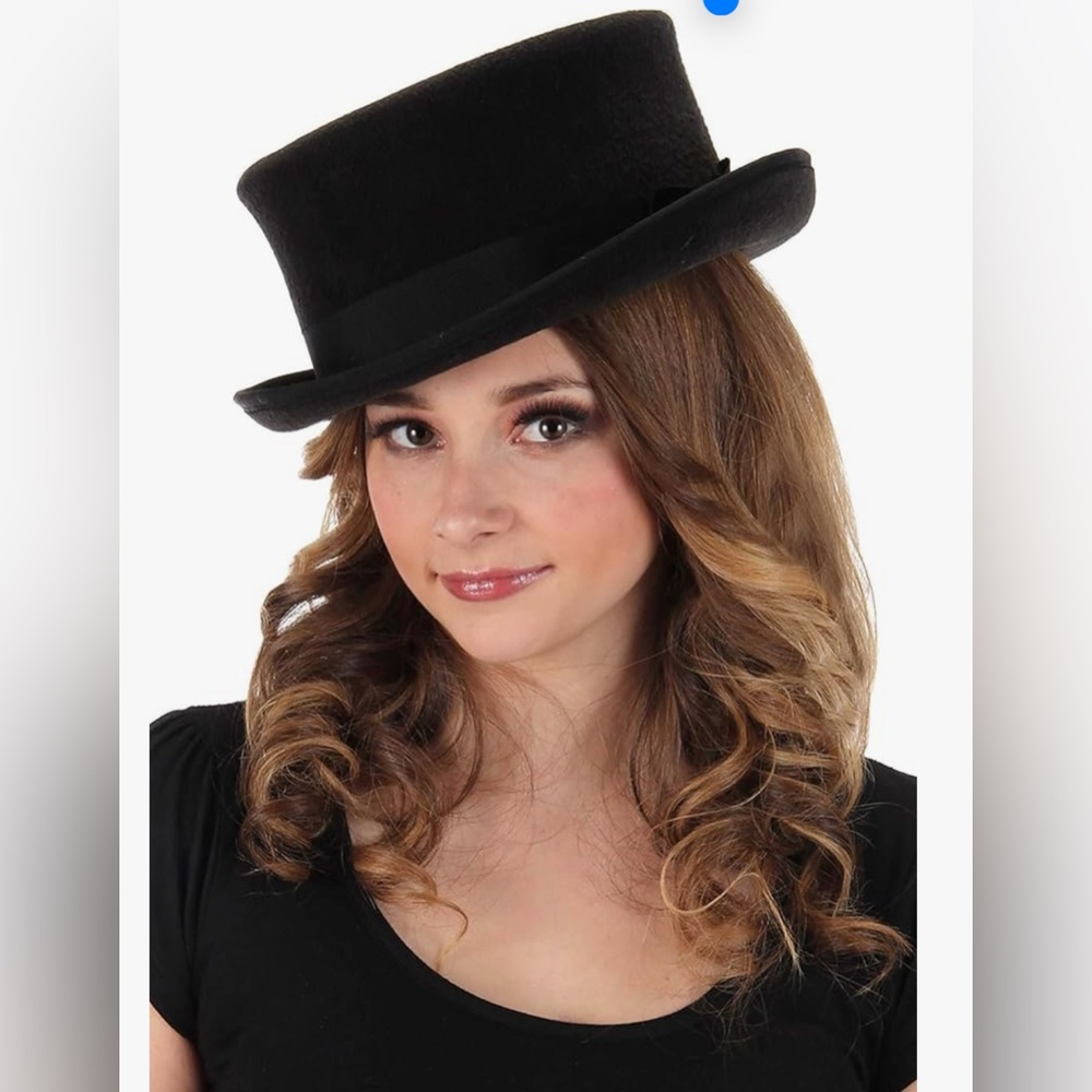 John Bull Adult Black Costume Hat Felt with Ribbon Halloween